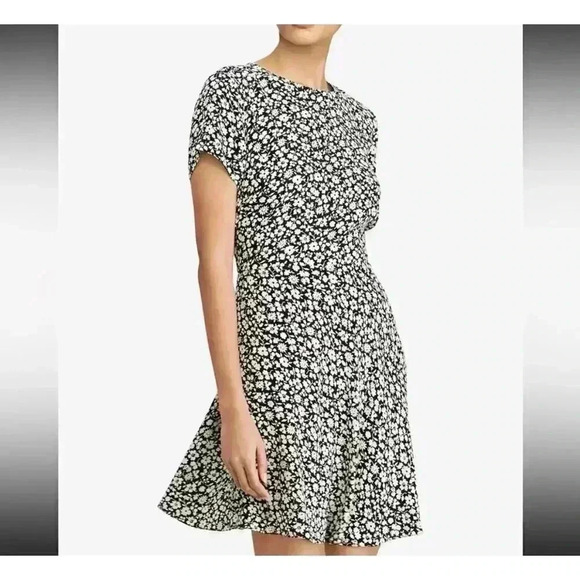 Polo Ralph Lauren Viscose Dress With Floral Pattern Short Sleeve Size 10 Flared - Picture 7 of 8